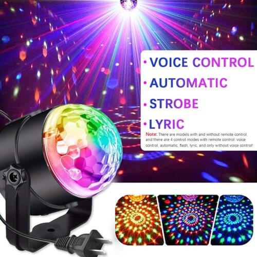 6W LED Party Stage Light RGB Laser Dj Strobe Lamp Christmas Projector Sound Activated Rotating Disco Ball Lamp For Dance Floor