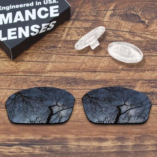 ToughAsNails Resist Seawater Corrosion Black Polarized Replacement Lens and Clear Nose Pads for Oakley Half Wire 2.0 Sunglasses