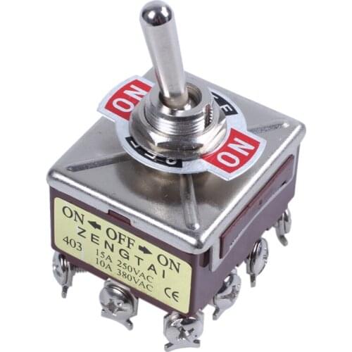 AC 380V 10A ON/OFF/ON 3 Positions 12 Pin Latching Toggle Switch 4PDT