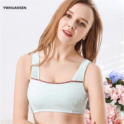 YWHUANSEN Lovely Bowknot Young Girl First Training Bra Teenage Sport Puberty Underwear Teen Child Fitness Bra Youth Small Breast
