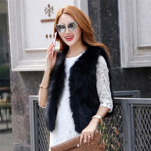 2019 Real Raccoon Fur Vest Womens Genuine Raccoon Dog Fur Vest Jacket Short Casual Natural Fur Coat Gilet Gradient Color Outwear