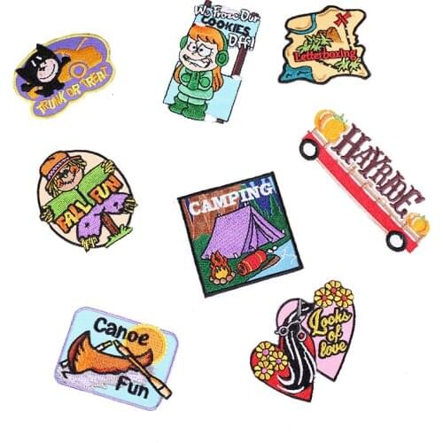 1PC Sticker For Clothes Cartoon Camping Riverdale Colorful Pattern Patches On Clothing Iron Embroidered Patch For Backpack Badge