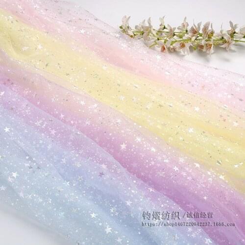 100cmx160cm Symphony Star Mesh Tulle Fabric High Quality Bridal Dress Wedding Decoration Girls' Skirt Princess Dress Net Fabric