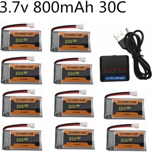 3.7V 800mAh 30C 902540 Lipo Battery+ 3.7v Charger For Syma X5C X5SC X5SW TK M68 CX-30 K60 RC Quadcopter Drone Spare Part 10pcs