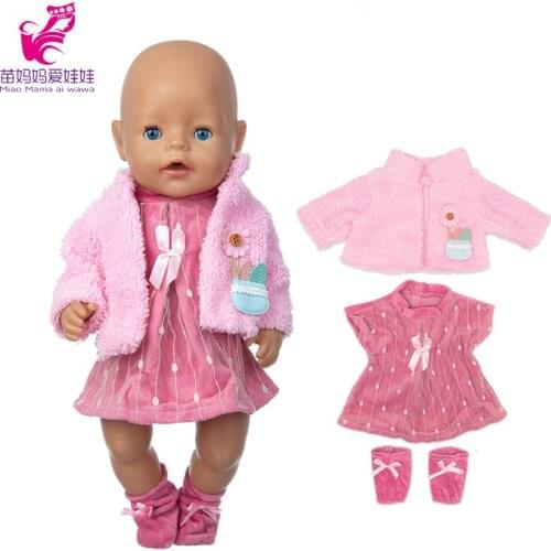 43cm Baby Doll Clothes Coat Dress Set for 17 inch Baby Doll Outfits Toys Doll Wears Accessories