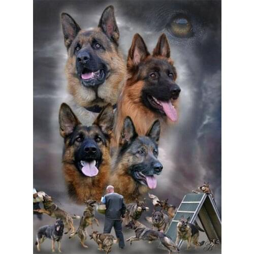 5D diamond Mosaic Picture Diamond Embroidery German Shepherd 5d Diamond Painting Cross Stitch Patterns round drill Needlework