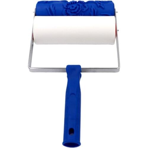 7'' Paint Roller Embossed Brush Sponge and Handle for Wall Painting Treatment