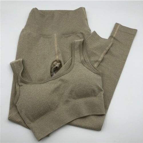 Seamless Yoga Set Women Workout Sportswear Gym Clothing Fitness Long Sleeve Crop Top High Waist tightsLeggings Sports yoga Suits