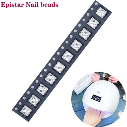 EpistarA 10pcs a LOT UV LED Nail Lamp Bead SMD 5050 5051 5054 LED Lamp 365+405NM LED Diodes For All Nail SUN Machine Repairing