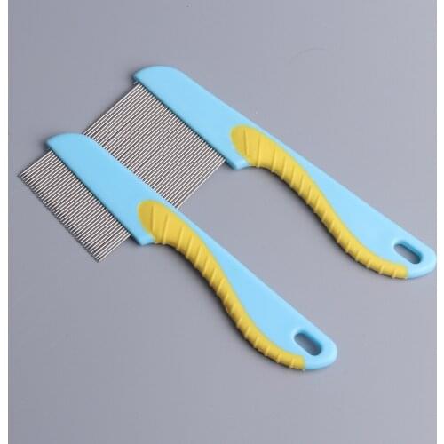 Hot sale flea Comb Pet Grooming Tools to Clean and Remove Flea Comb Straight Tooth Non-slip Handle Cat & Dog Flea Comb