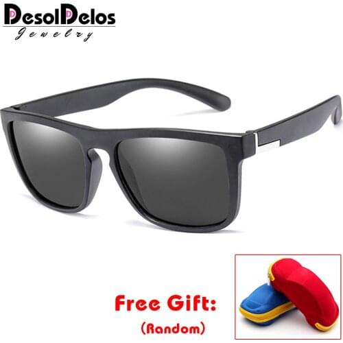 Hot Sale TR90 Polarized Sunglasses with Case Women Square Driving Sun glasses Men UV400 Night Vision Gafas de sol with box