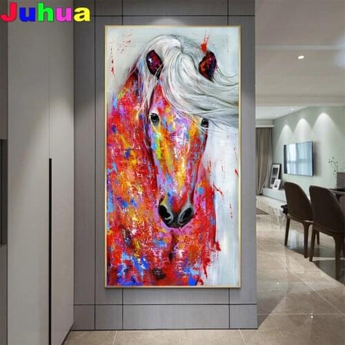 Colourful horse 5d diamond painting full drill animal diamond embroidery mosaic Graffiti picture home decor drop shipping