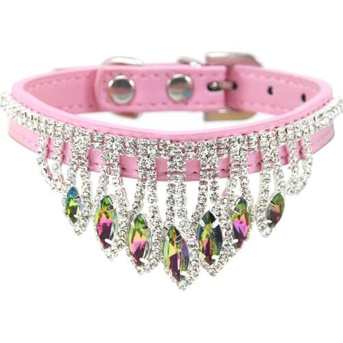 Fashion Crystal Dog Collar Rhinestone Necklace Elegant Bling Shiny Pet Wedding Jewelry Accessories For Puppy Chihuahua Yorkshire