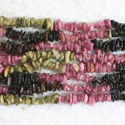 Fashion Multicolor Tuormaline Stone 5-7mm Irregular Gravel Loose Beads Diy Jewelry Findings Accessories 15inch B526