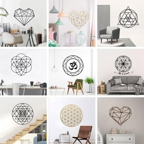 Nordic Style Geometry Pattern Wall Sticker For Bedroom Decor Decals Nursery Room Decoration Stickers Mural Wall Decals