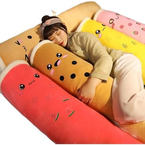 Real-life Bubble Tea Plush Long Pillow Toys Boba Fruit Tea Cup Pillow Cylindrical Cushion Home Decor Kids Gift for Kids Birthday