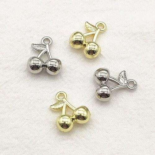 New Arrival! 15x12mm 100pcs Zinc Alloy Cherry Shape Charm For Handmade Necklace Accessories Earring Parts DIY Jewelry Findings