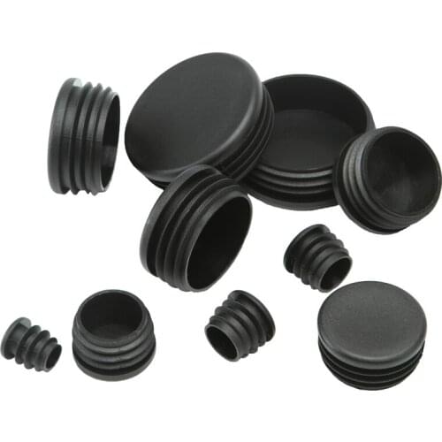 10PCS 16/19/22/25/28/30/32/35mm Plastic Furniture Leg Plug Blanking End Caps Insert Plugs Bung For Round Pipe Tube Black