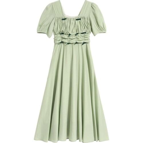 Elegant Pastel Ukraine Retro Vacation Trendy Vestidos Summer Dress New Style Dress Women A-line Lovely Women Clothes