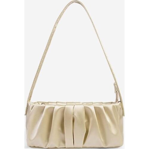 Pleated Underarm Bag Commuting Foreign Style One Shoulder Hand Carrying Bag 2020 New Fashion British Style Minority Satin Women