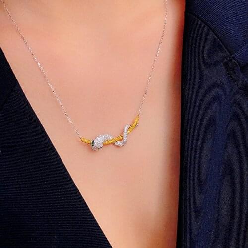 QTT Cute Snake Chain Necklace Sterling Silver 925 Clavicle Choker Neck For Women Charms Jewelry 2021 Trend