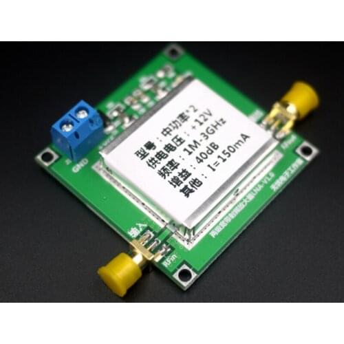 RF broadband power amplifier LNA 0.02-3GHz gain: 40dB