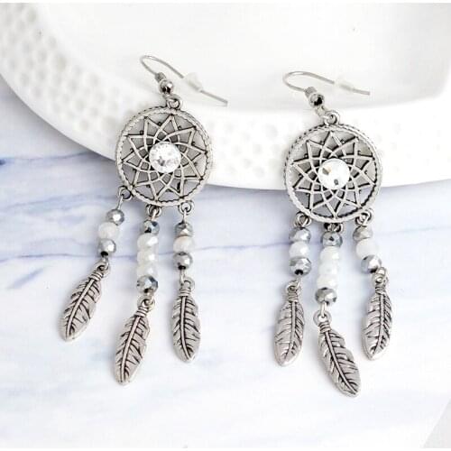 Tassel feather Earring Bohemian ethnic Long Hanging Women Wedding Party Vintage dangle drop Earrings Jewelry accessories