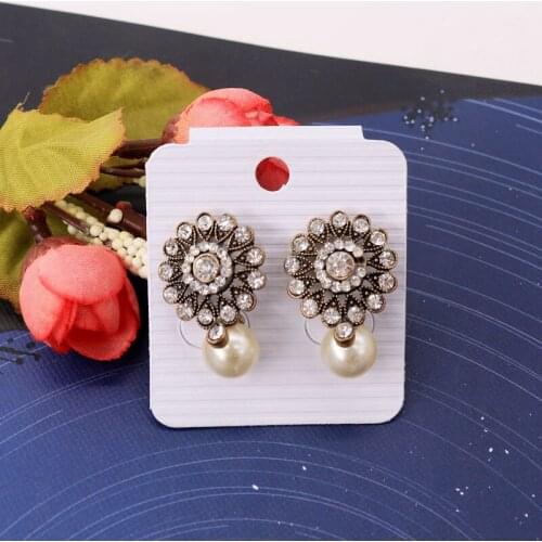 White Plastic Stripes Earings Packing Display Card Jewelry Accessory Stand 200pcs 4.5x5cm Paper Earring Plastic Card