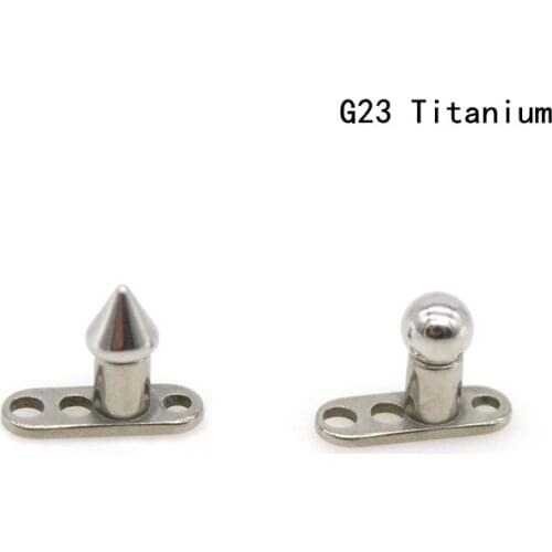 Spike Ball Dermal Anchor Skin Diver Grade 23 titanium G23 Head Micro Retainers Fashion Body Piercing Jewelry 12G Bar
