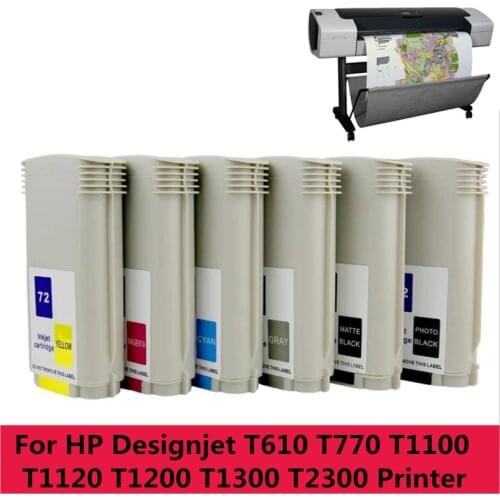 Compatible for HP72 Designjet T620 T2300 T770 T790 T795 T1200 C9403A C9370A-C9374A T1100 T1120 Printer Refill Ink Cartridge 72