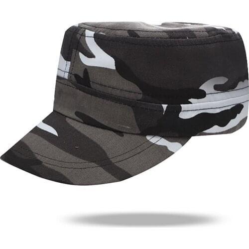 Pure cotton pure color sunscreen men and women flat top hat outdoor sports travel sunshade sun hat H134