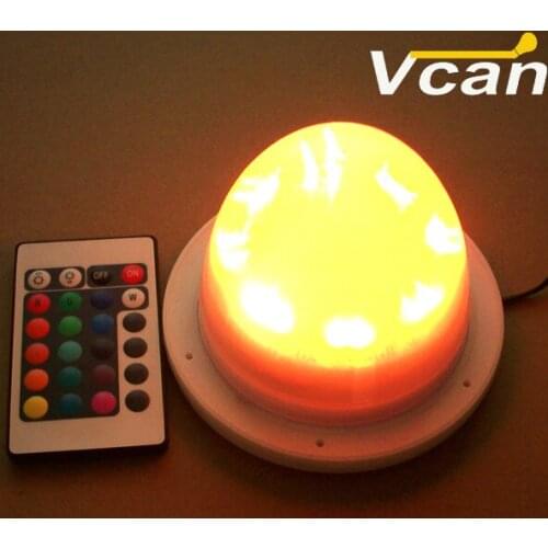 RGB battery operated led lighting lamp for flower pot vase planter inside various plastic furniture to party and garden