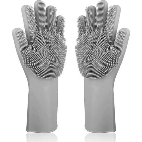 Dishwashing Cleaning Gloves Magic Silicone Rubber Sponge Glove Household Scrubber Kitchen Clean Tools Kitchen