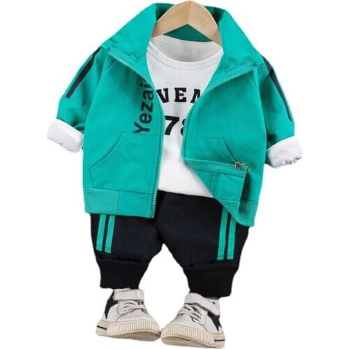 Spring Autumn Children Casual Clothes Infant Kids Letter Costume Baby Boy Girls Jacket T Shirt Pants Toddler Fashion Sport Suits