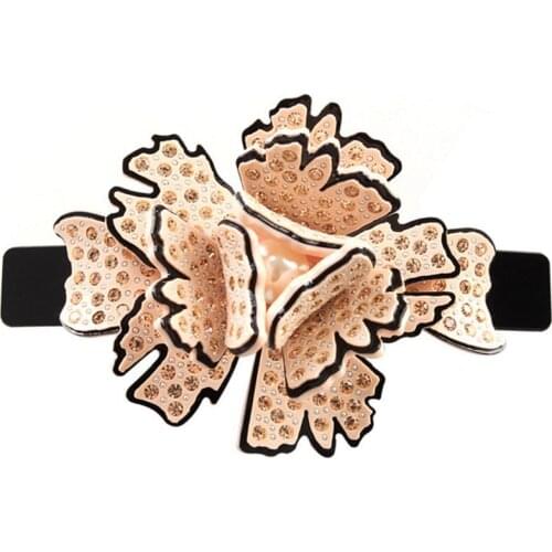 French Styles Hair Barrette Clip - Retro Camellia Flower Hair Accessories Ornament Jewelry for Women Lady Tiara Bridal Prom Wear