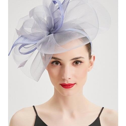 Fascinators Fedoras Hat Fashion for Women Silver Leaf With Veil Cap Royal Wedding Church Hats for Lady Vintage Cocktail Headband