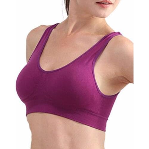 Women Soft Sports Bra Yoga Fitness Stretch Workout TankTop Seamless Padded Bra