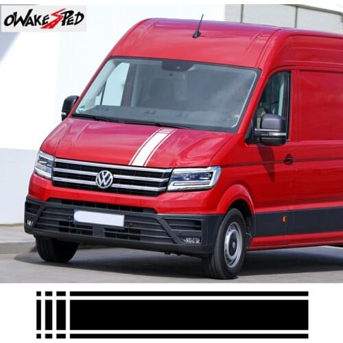 1set Car Bonnet Sport Stripes Auto Engine Cover Hood Decor Stickers Racing Styling Vinyl Decals For Volkswagen Crafter