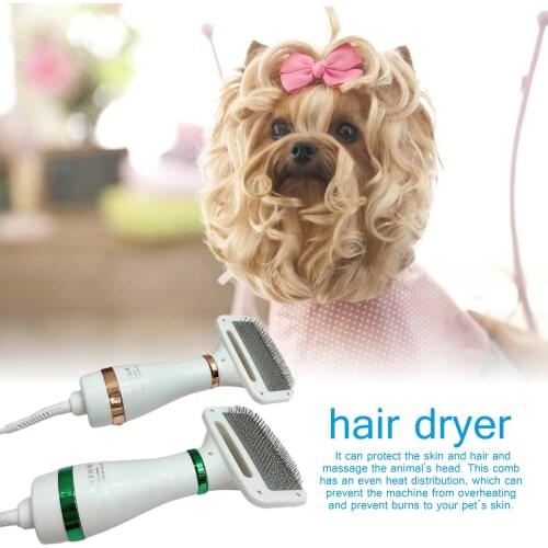 2-In-1 Portable Dog Dryer Dog Hair Dryer And Comb Brush Pet Grooming Cat Hair Comb Dog Fur Blower Low Noise Dog Supplies