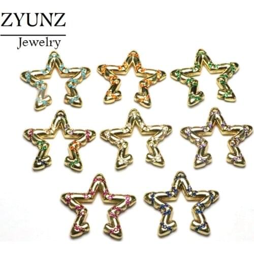 4 Pairs, Mix Color Star Earcuffs Trendy No Pierced Crystal Ear Cuff Zirconia Clip On Earrings For Party Wedding Jewelry