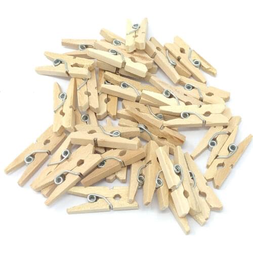 Grade A Retail 500pcs Birch Wooden Clothes Pins Pegs Mini Size Clothespins Natural Color 1.0" Length