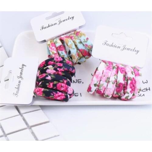 6PCS/Pack New Women Print Cotton Elastic Hair Bands Scrunchie Gum For Hair Rubber Bands Ponytail Holder Fashion Hair Accessories
