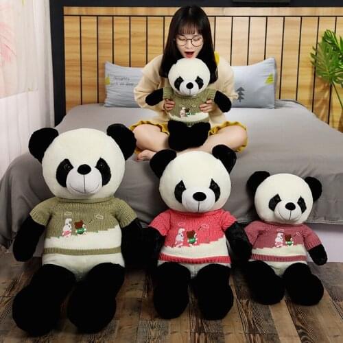 60/80CM Sweater Large Panda Plush Toy Lovely Giant Huge Stuffed Soft Animal Dolls Kids Toy Birthday Gift For Girlfriend Lover