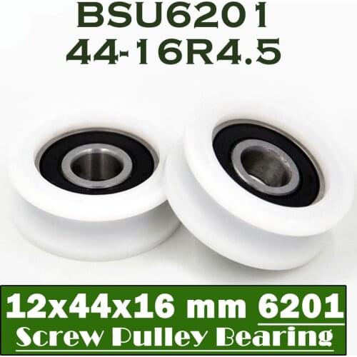 6201 2RS Ball Bearing Covered With POM Plastic 12*44*16 mm ( 2 PCS ) Plastic Pulley Bearings 6201 RS