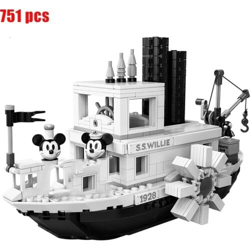 New 751 pcs building block toy Disney Mickey Minnie ship model building block girl boy toy gift