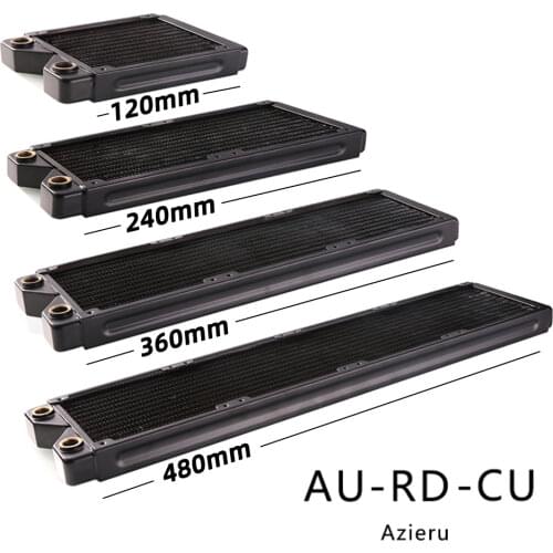 Azieru AU-RD-CU 120mm/240mm/360mm/480mm Copper Water Cooled Exhaust Heat Exchanger Cooling Exhaust Copper Row