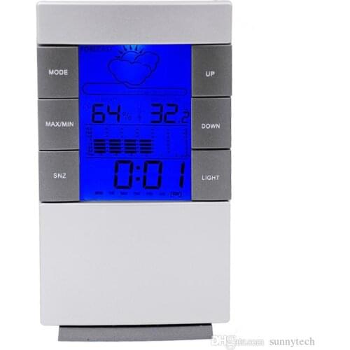New arrival Digital wireless LCD Thermometer Hygrometer Electronic Indoor Temperature Humidity Meter Clock Weather Station