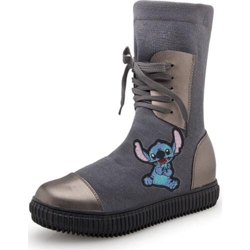 Disney princess spring autumn models high top retro Martin boots fashion cartoon Mickey Mouse socks boots women casual cotton