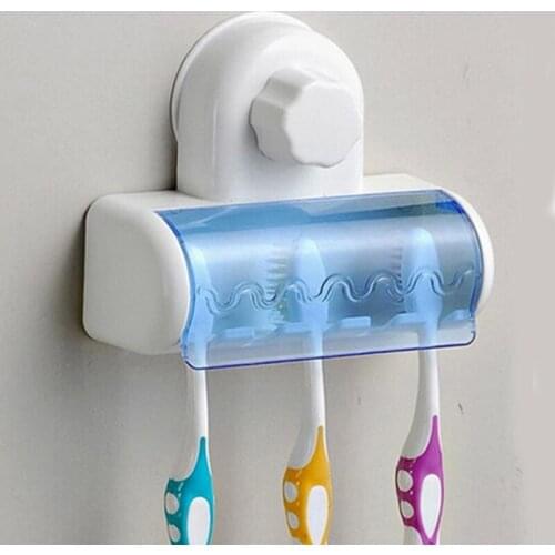 5 Dust-proof Toothbrush Holder for the Bathroom Kitchen Family Holder Toothbrushs Suction Holder Stand Hook Bathing Accessories