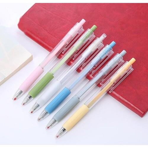 Ellen Brook 1 PCS Gel Cute Pen Creative Transparent Macaron Color Press Office Gift School Supplies Stationery Kawaii Funny Pens